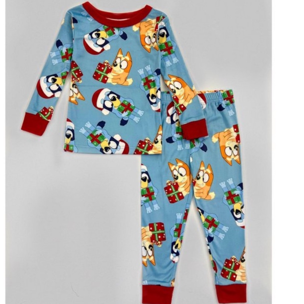 Toddler Snuggly Soft Bluey Christmas Pajama Set